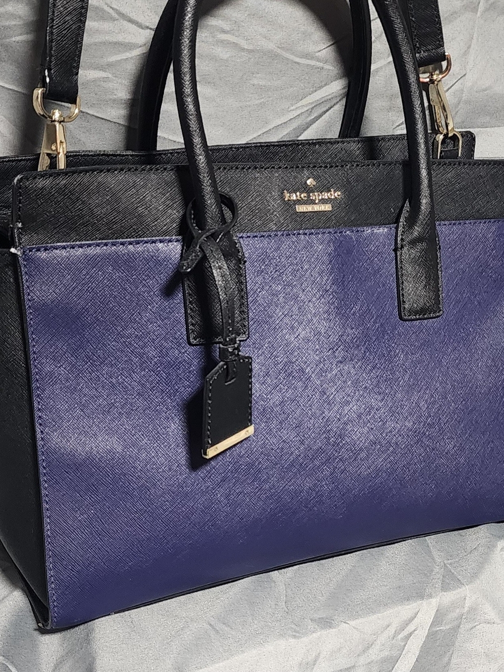 Kate Spade New York Cameron Street Candace Blue Black Satchel Purse Shoulderbag